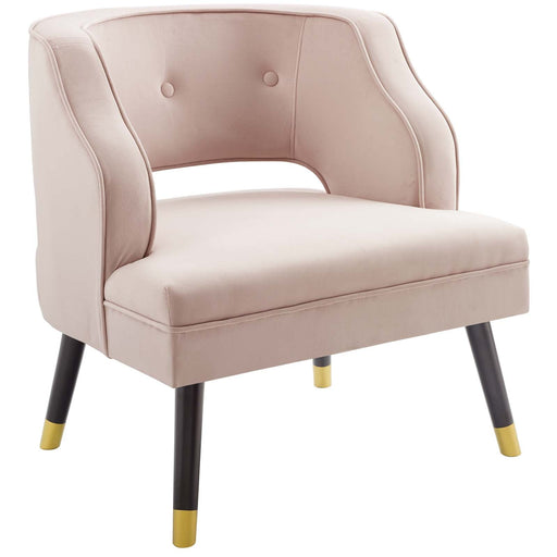 Modway Traipse Button Tufted Open Back Performance Velvet Armchair Living Room Furniture - View 20