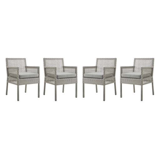 Aura Dining Armchair Outdoor Patio Wicker Rattan Set of 4 - Modway \outdoor\dining chairs