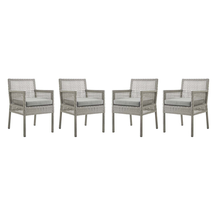 Aura Dining Armchair Outdoor Patio Wicker Rattan Set of 4 - Modway \outdoor\dining chairs