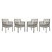 Aura Dining Armchair Outdoor Patio Wicker Rattan Set of 4 - Modway \outdoor\dining chairs