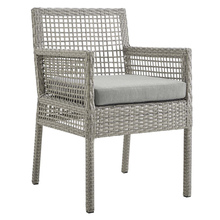 Aura Dining Armchair Outdoor Patio Wicker Rattan Set of 4 - detail close-up