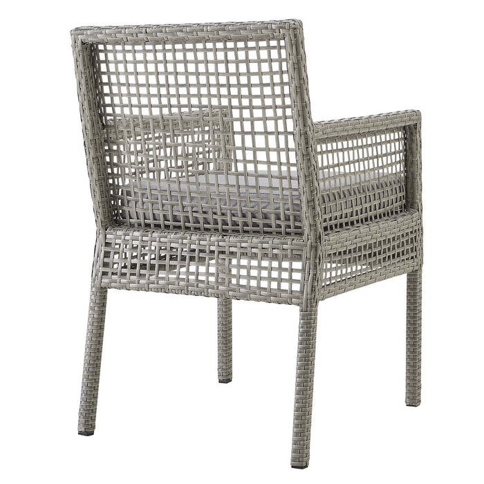 Aura Dining Armchair Outdoor Patio Wicker Rattan Set of 4 - view 5