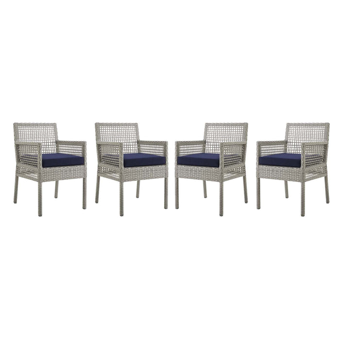 Aura Dining Armchair Outdoor Patio Wicker Rattan Set of 4 - view 7