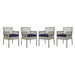 Aura Dining Armchair Outdoor Patio Wicker Rattan Set of 4 - view 7