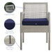 Aura Dining Armchair Outdoor Patio Wicker Rattan Set of 4 - view 8