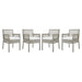 Aura Dining Armchair Outdoor Patio Wicker Rattan Set of 4 - view 13