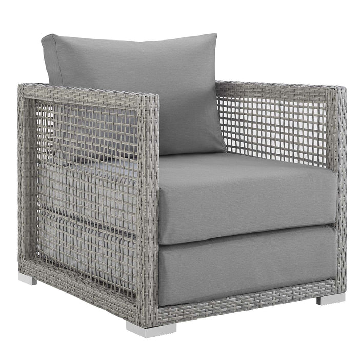 Aura 3 Piece Outdoor Patio Wicker Rattan Set - in lifestyle setting
