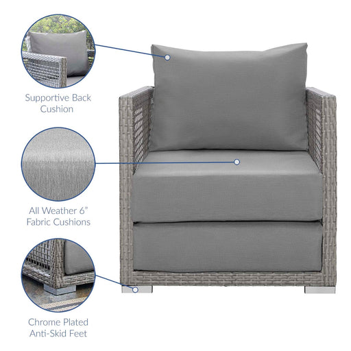 Aura 3 Piece Outdoor Patio Wicker Rattan Set - alternate angle view