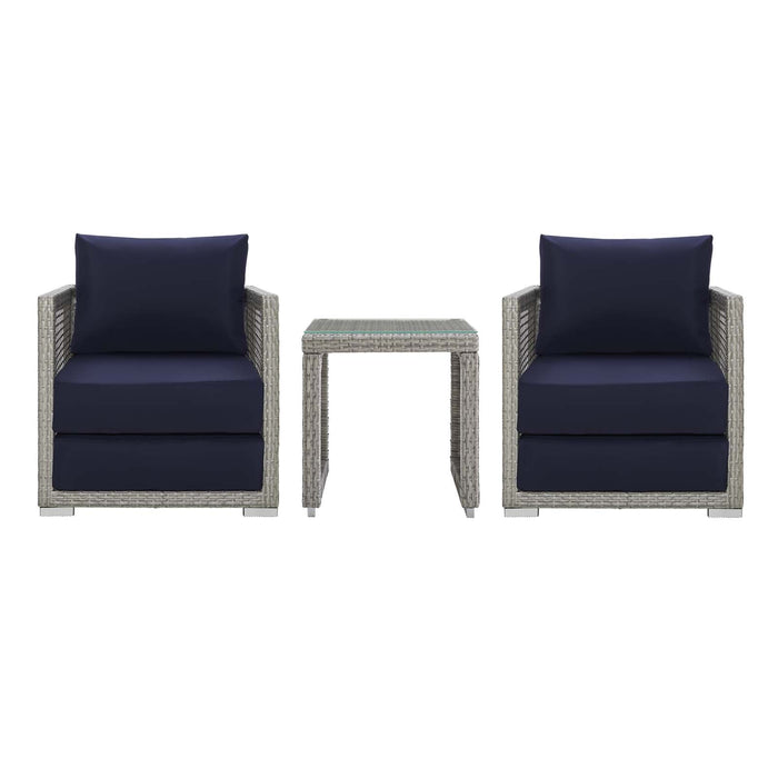Aura 3 Piece Outdoor Patio Wicker Rattan Set - view 10