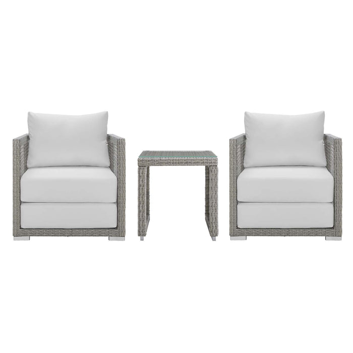 Aura 3 Piece Outdoor Patio Wicker Rattan Set - view 19