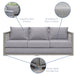 Aura 3 Piece Outdoor Patio Wicker Rattan Set - alternate angle view