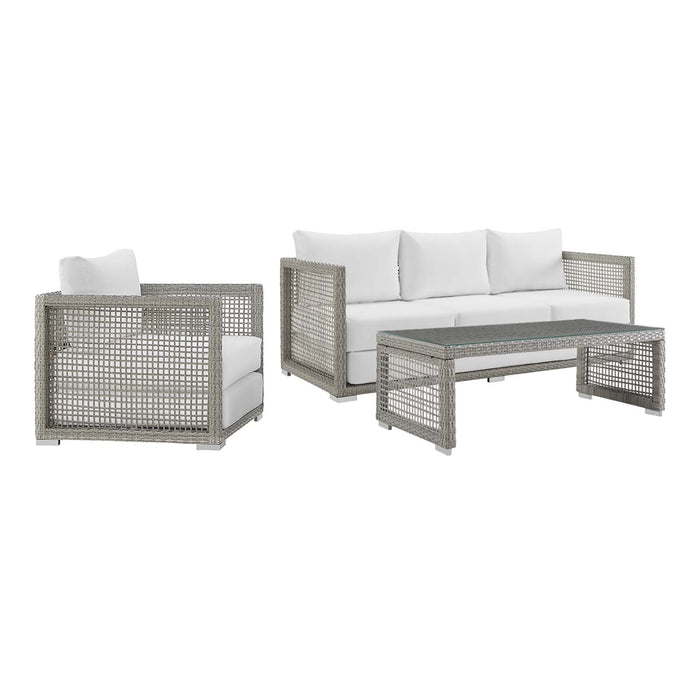 Aura 3 Piece Outdoor Patio Wicker Rattan Set - view 19