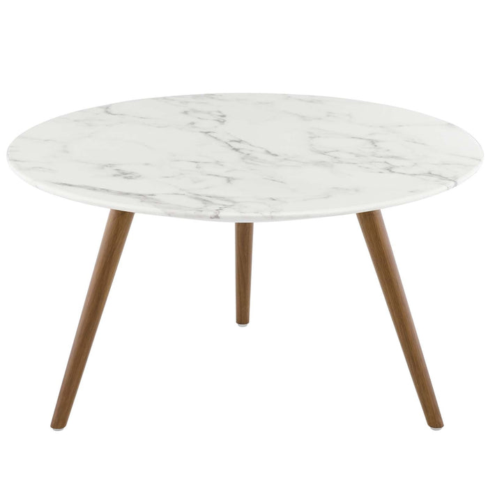 Modway Lippa Round Artificial Marble Coffee Table with Tripod Base Living Room Furniture - View 17