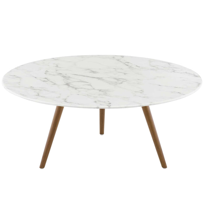 Modway Lippa Round Artificial Marble Coffee Table with Tripod Base Living Room Furniture - View 18
