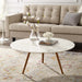 Modway Lippa Round Artificial Marble Coffee Table with Tripod Base Living Room Furniture - Lifestyle View