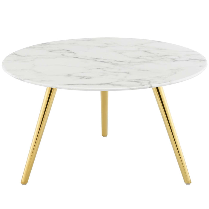 Modway Lippa Round Artificial Marble Coffee Table with Tripod Base Living Room Furniture - View 19