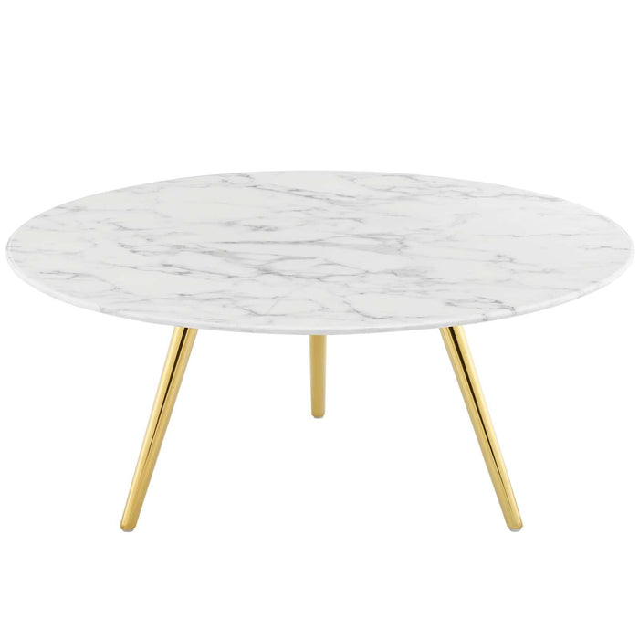 Modway Lippa Round Artificial Marble Coffee Table with Tripod Base Living Room Furniture - View 20
