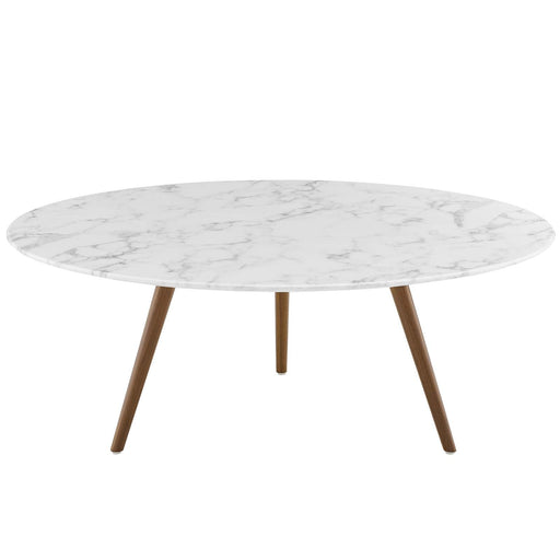 Modway Lippa Round Artificial Marble Coffee Table with Tripod Base Living Room Furniture - View 21