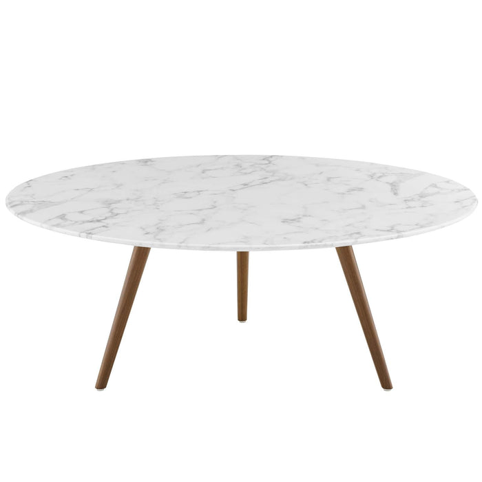 Modway Lippa Round Artificial Marble Coffee Table with Tripod Base Living Room Furniture - View 21