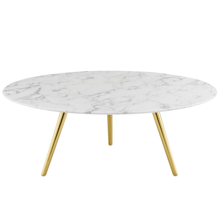 Modway Lippa Round Artificial Marble Coffee Table with Tripod Base Living Room Furniture - View 23