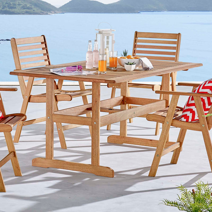 Hatteras 59" Rectangle Outdoor Patio Eucalyptus Wood Dining Table - Modway \outdoor\dining tables