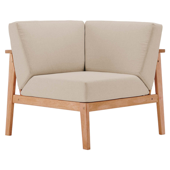 Sedona Outdoor Patio Eucalyptus Wood Sectional Sofa Corner Chair - alternate angle view