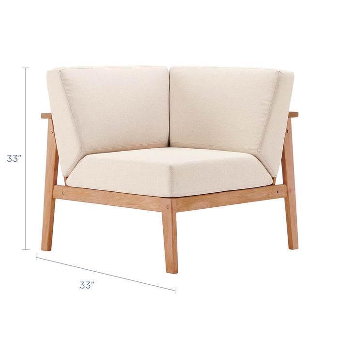 Sedona Outdoor Patio Eucalyptus Wood Sectional Sofa Corner Chair - view 5