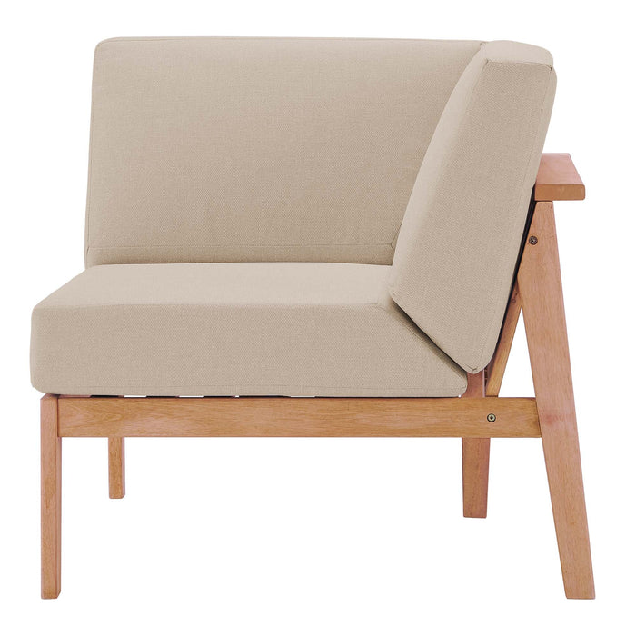 Sedona Outdoor Patio Eucalyptus Wood Sectional Sofa Corner Chair - view 7