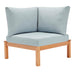 Freeport Karri Wood Sectional Sofa Outdoor Patio Corner Chair Natural Light Blue