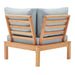 Freeport Karri Wood Sectional Sofa Outdoor Patio Corner Chair Natural Light Blue