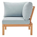 Freeport Karri Wood Sectional Sofa Outdoor Patio Corner Chair Natural Light Blue