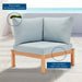 Freeport Karri Wood Sectional Sofa Outdoor Patio Corner Chair Natural Light Blue