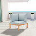 Freeport Karri Wood Sectional Sofa Outdoor Patio Corner Chair Natural Light Blue