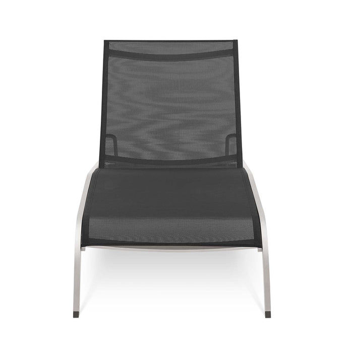 Modway Savannah Mesh Chaise Outdoor Patio Aluminum Lounge Chair Living Room Furniture - Close-Up