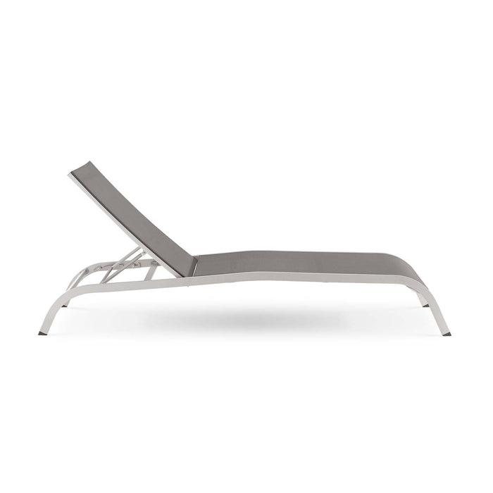 Modway Savannah Mesh Chaise Outdoor Patio Aluminum Lounge Chair Living Room Furniture - Installation View