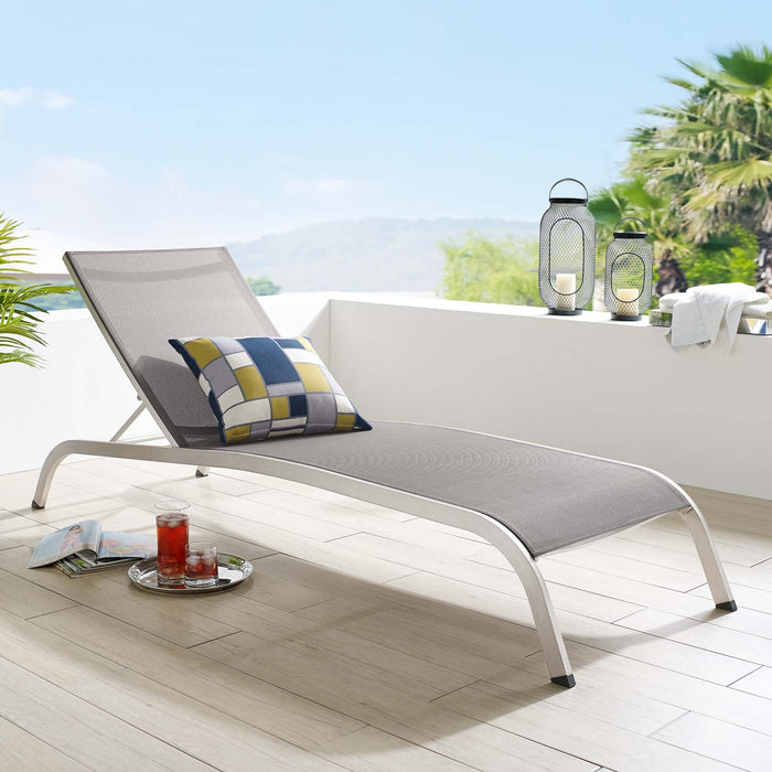 Modway Savannah Mesh Chaise Outdoor Patio Aluminum Lounge Chair Living Room Furniture - Dimensions