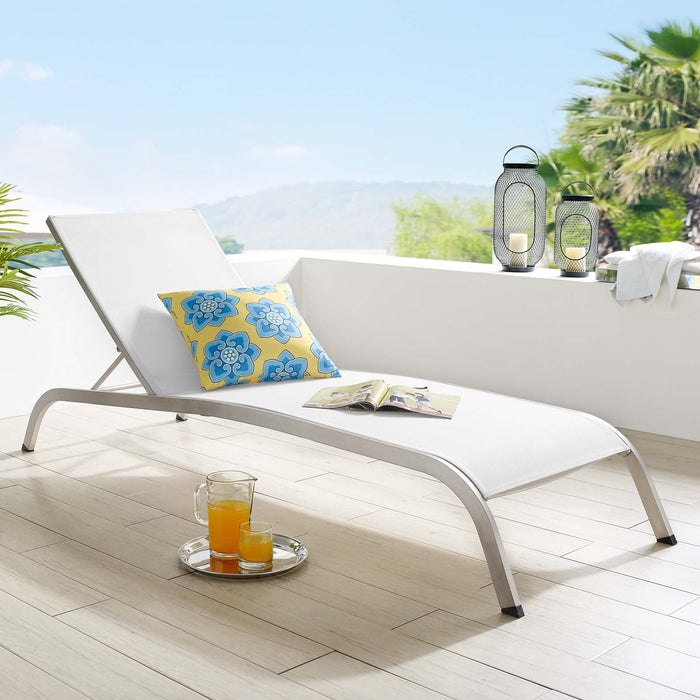 Modway Savannah Mesh Chaise Outdoor Patio Aluminum Lounge Chair Living Room Furniture - View 12