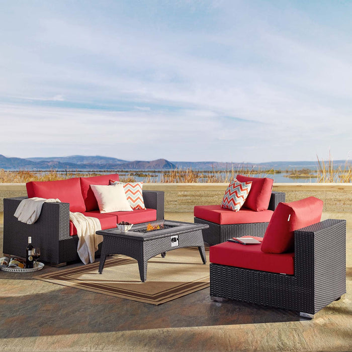 Convene 5 Piece Set Outdoor Patio with Fire Pit