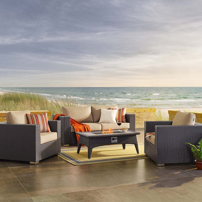 Convene 4 Piece Set Outdoor Patio with Fire Pit