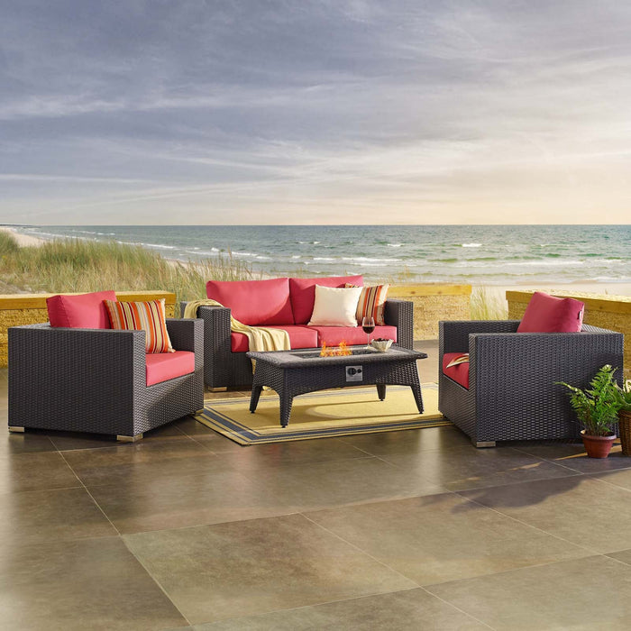 Convene 4 Piece Set Outdoor Patio with Fire Pit
