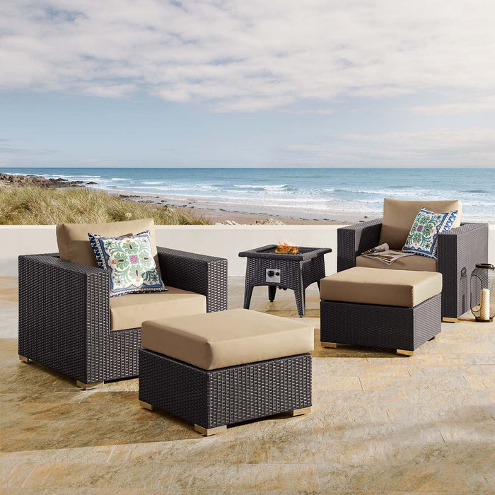 Convene 5 Piece Set Outdoor Patio with Fire Pit