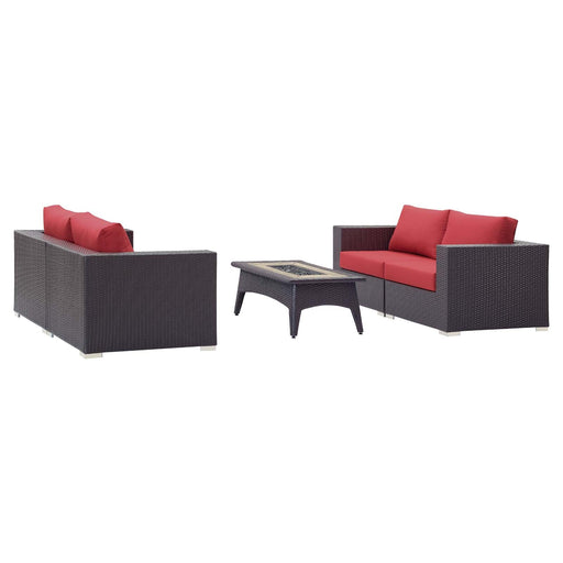 Modway Convene 5 Piece Set Outdoor Patio with Fire Pit - View 38