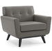 Engage Top-Grain Leather Living Room Lounge Accent Armchair Gray EEI-3734-GRY