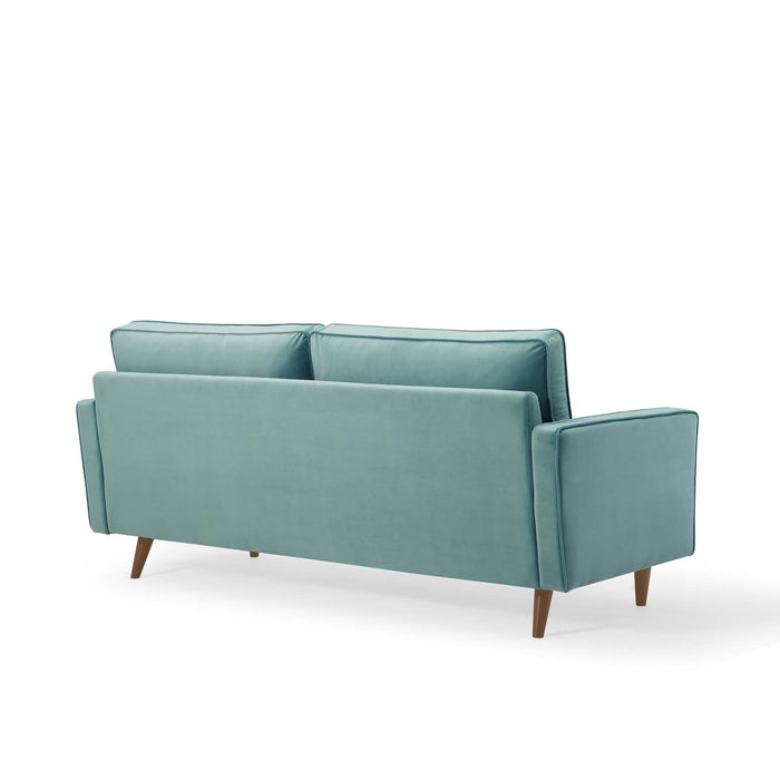 Valour Modern Velvet Sofa - Stylish Mid-Century Design with Stain-Resistant Fabric & Pocket Coils