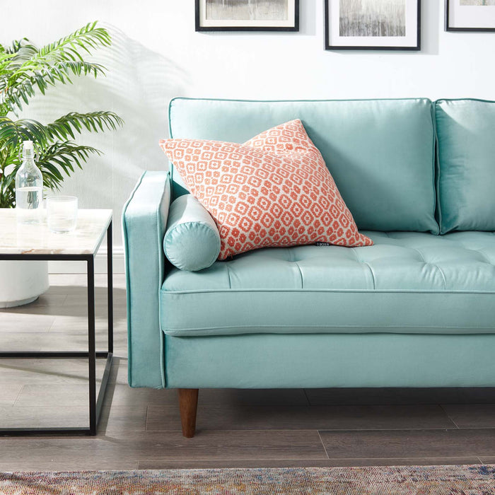 Valour Modern Velvet Sofa - Stylish Mid-Century Design with Stain-Resistant Fabric & Pocket Coils