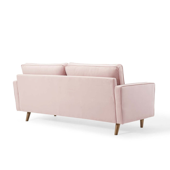 Valour Modern Velvet Sofa - Stylish Mid-Century Design with Stain-Resistant Fabric & Pocket Coils
