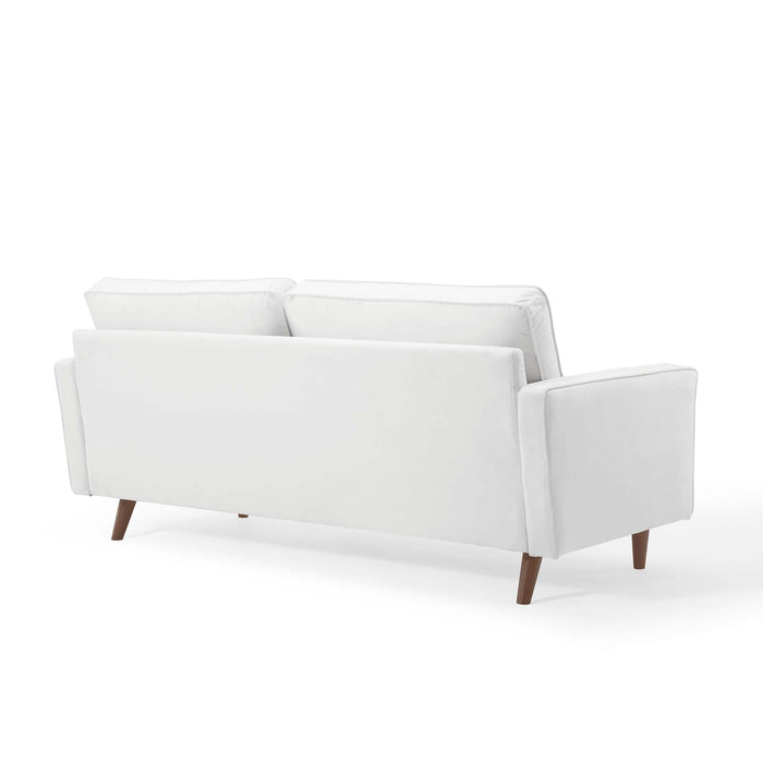 Valour Modern Velvet Sofa - Stylish Mid-Century Design with Stain-Resistant Fabric & Pocket Coils