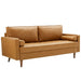 Valour Upholstered Faux Leather Sofa Tan EEI-3765-TAN