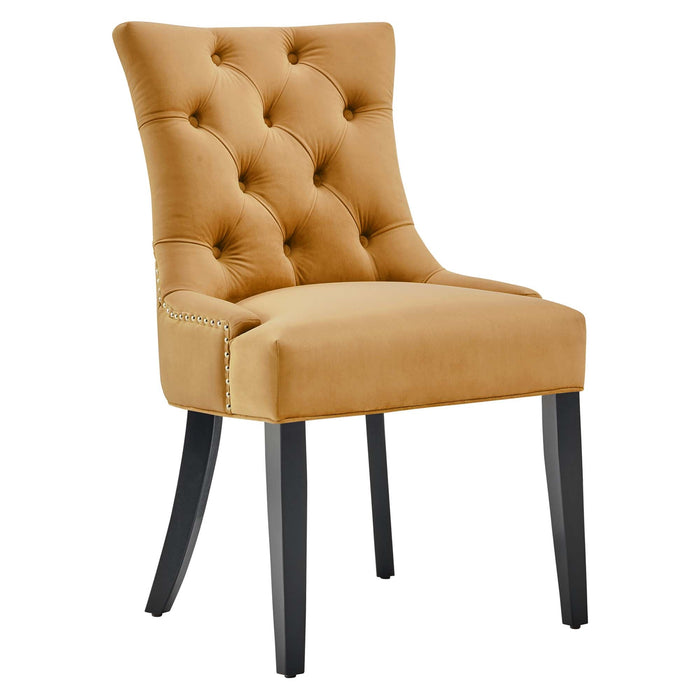 Modway Regent Tufted Performance Velvet Dining Side Chairs - Set of 2 in Blue - Detail View