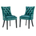 Modway Regent Tufted Performance Velvet Dining Side Chairs - Set of 2 in Blue